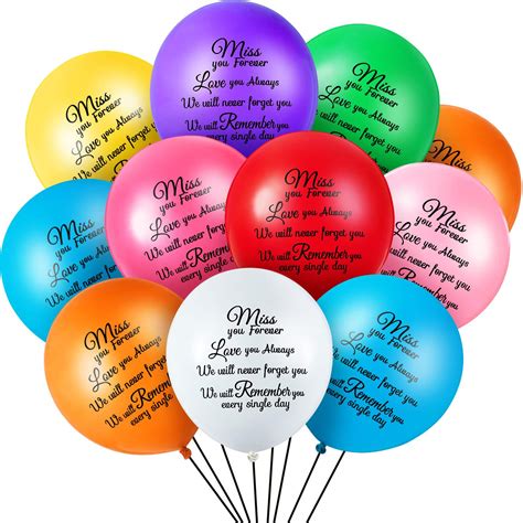 Buy 72 Pieces Colorful Memorial Funeral Balloons Remembrance