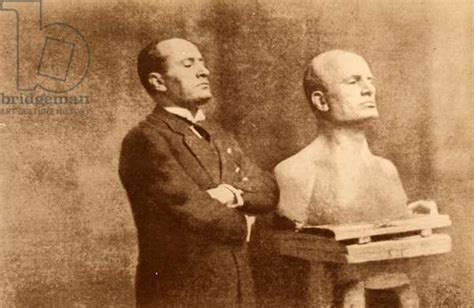 Image Of Benito Mussolini Posing For His Bust