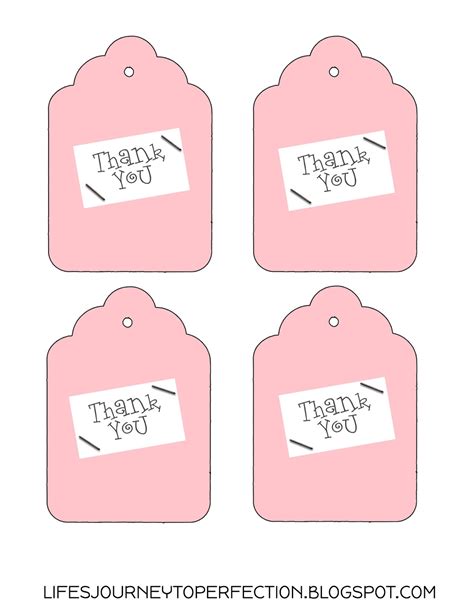 Most of these toppers could also double as a thank you tag. Life's Journey To Perfection: Thank You Gift Idea and Free Tags Printable