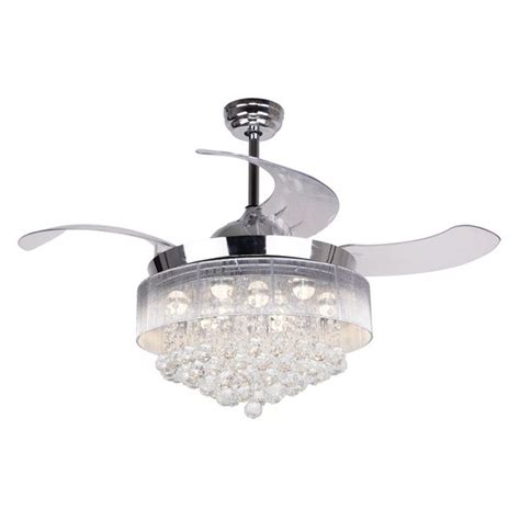 Transparent blade retractable ceiling fan chandelier lighting remote controller. Shop Warm 2700K Light 42-inch Retractable Blades LED ...