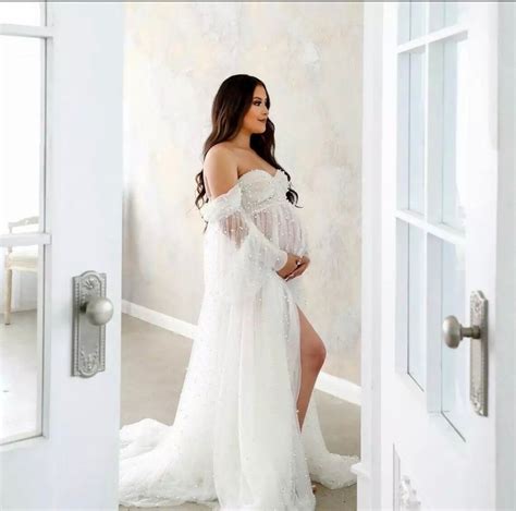 Maternity Dress For Photoshootpearl Tulle Maternity Wedding Etsy