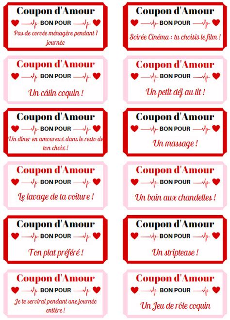 Bons D Amour Saint Valentin Idée Cadeau Saint Valentin Pour Couple