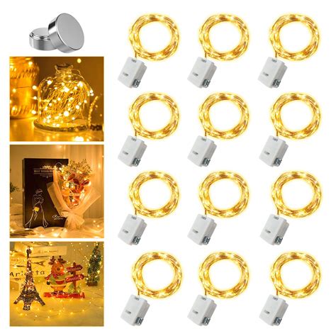 Buy 12 Pack Fairy Lights Battery Operated 3 Speed Modes Extra 12