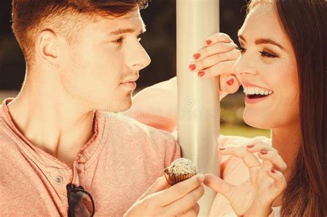 couple on date with cupcake stock image image of cupcake eating 71331365