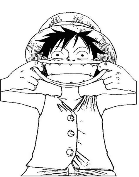 Luffy Laughing 2 Coloring Page Anime Coloring Pages