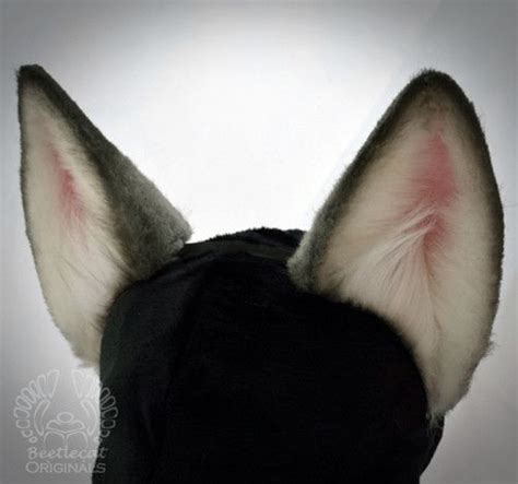 Silver Grey Fox Ears Halloween Cosplay Costume Cat Furry Wolf
