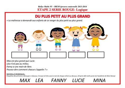 Maternelle Rallye Mathématiques 95 Irem