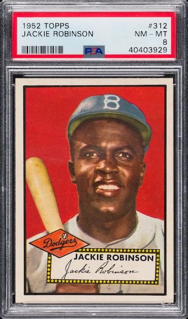 1952 Topps 312 Jackie Robinson Post War Cards