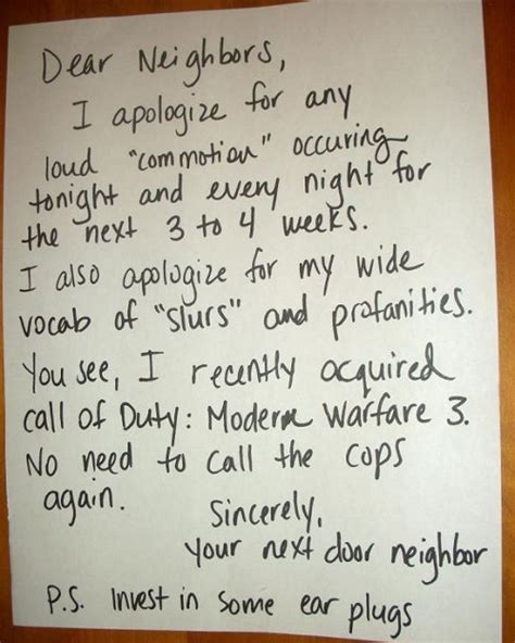 Funny Letters To Noisy Neighbors Funny Png