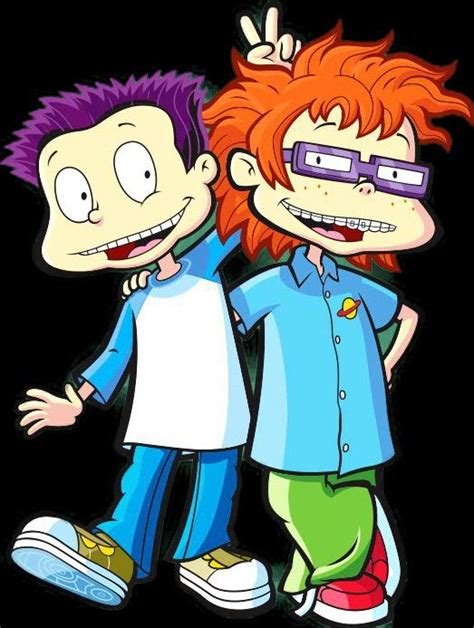 two cartoon characters one with red hair and the other with blue eyes are standing next to each