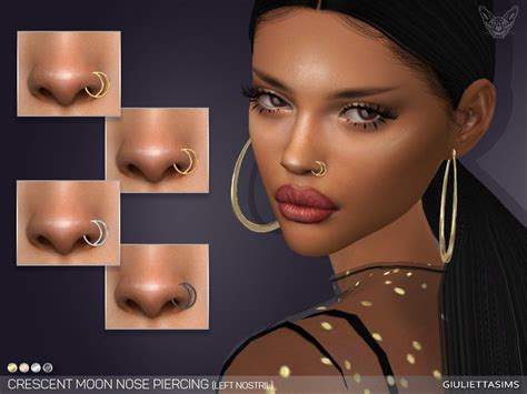 The Sims Resource Crescent Moon Nose Piercing Set Left And Right Nostril