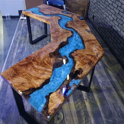River Dining Table Etsy Epoxy Wood Table Wood Table Design Wood Resin Table