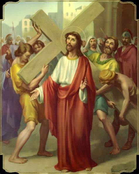 Station 2 Stations Of The Cross Jesus Divine Mercy Image