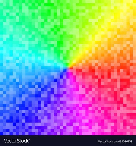 Colorful Background With Pixel Rainbow Gradient Vector Image