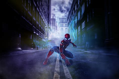 Spider Man Adventure In The Dark Streets Wallpaper Hd Superheroes 4k