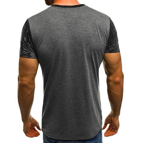 Cheap Men Tee Slim Fit Hooded Short Sleeve Muscle Casual Tops Blouse