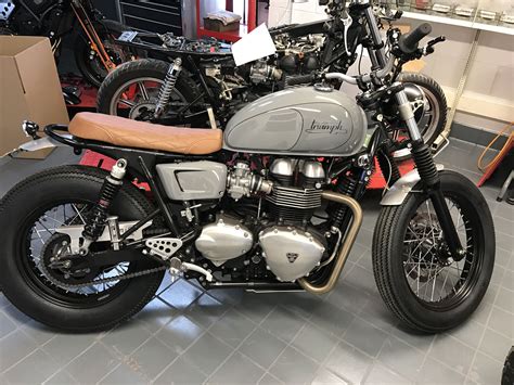 Stunning In Gray Triumph Bikes Triumph Cafe Racer Cafe Racer Motorcycle