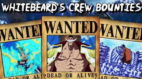 One Piece Whitebeards Crew Bounties Predictions Youtube