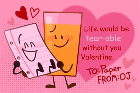 Inanimate Insanity Oj X Paper Valentine Valentines Silly Faces