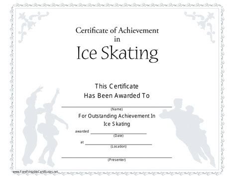 Ice Skating Certificate Of Achievement Template Download Printable Pdf