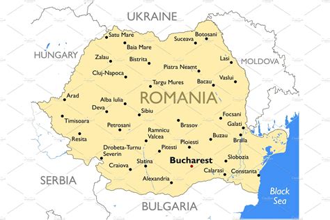 Romania Map Illustrations ~ Creative Market
