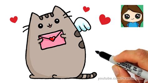 550x330 valentine drawing pictures valentines day drawing be mine download. How to Draw Pusheen Cat Valentines Love Easy