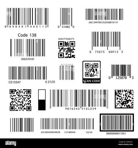 Barcodes Supermarket Scan Code Bars And Qr Codes Industrial Barcode Price Black Labels