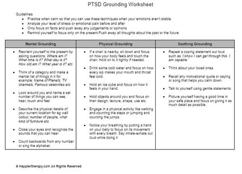 Ptsd Grounding Worksheet Happiertherapy