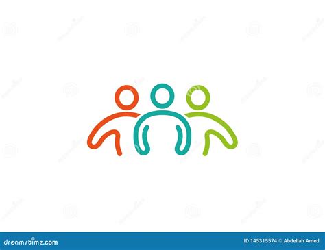 Creative Three People Silhouette Meeting Logo Vector Illustration