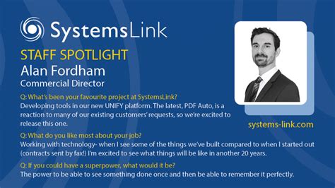 Systemslink Staff Spotlight Commercial Director Alan Fordham