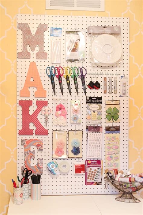 Craft Room Peg Board And Scrapbook Paper Letters How To Nest For Less