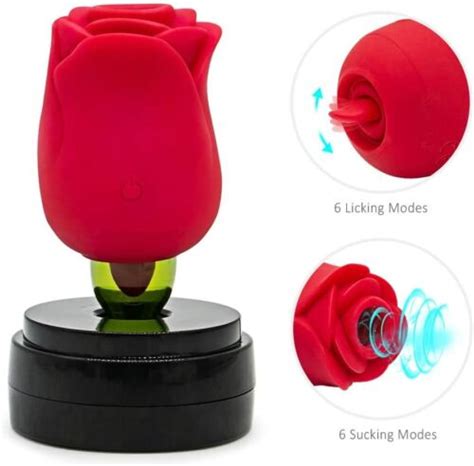 Rose Clitoral Tongue Lick Vibrator G Spot Dildo Women Oral Nipple Sucker Sex Toy Ebay
