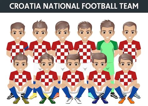 Seleção Nacional De Futebol Da Croácia Vetor Premium