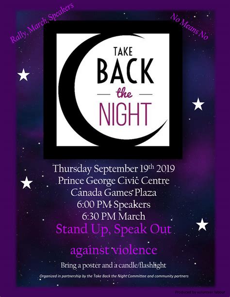 Read or print original take back the night lyrics 2021 updated! Take Back the Night march set for Sept. 19 in Prince ...