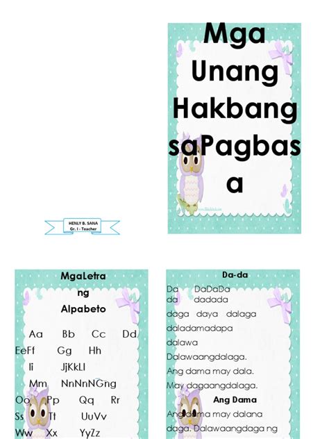 Mga Unang Hakbang Sa Pagbasa