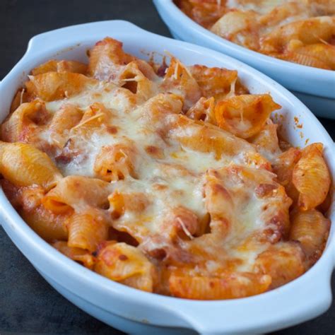 Finished with shavings of parmesan and freshly. Pasta Bake With Pancetta, Tomato Sauce And Mozzarella Recipe