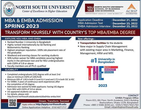 North South University Admission Circular 2024 | NSU