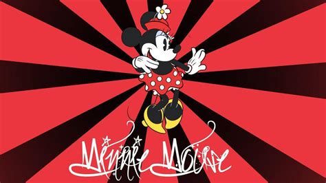 Minnie Mouse With Background Of Black And Red Hd Minnie Mouse