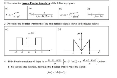 Solved 2 Determine The Inverse Fourier Transform Of The