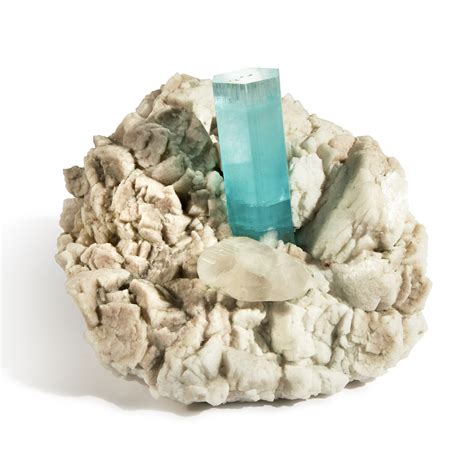 Aquamarine Crystal With Quartz On Matrix Natural History 2021
