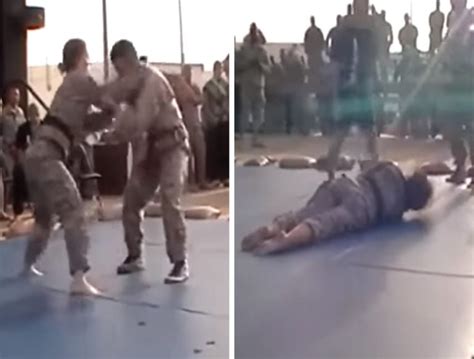 army pfc chokes out female captain to prove a point after being challenged