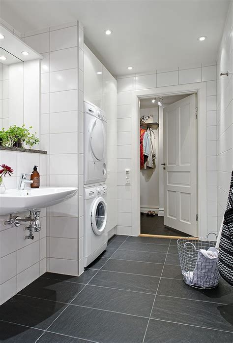We also provide an ample. laundry in bathroom, dividing wall, wall mounted sink with ...