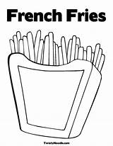 Coloring Fries French Popular sketch template