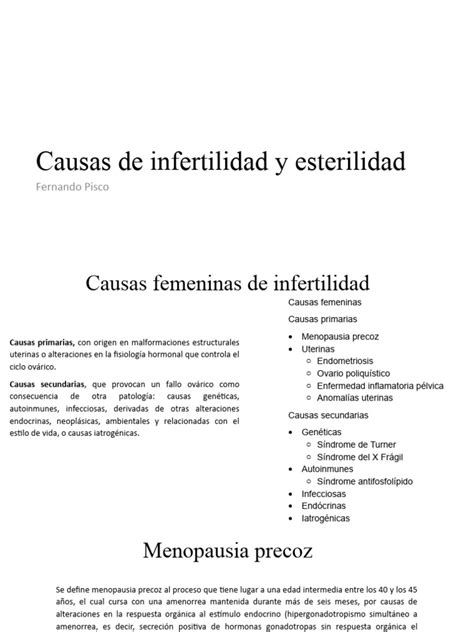 Infertilidad Causas Aspectos Psicológicos Y Tratamiento Pdf El