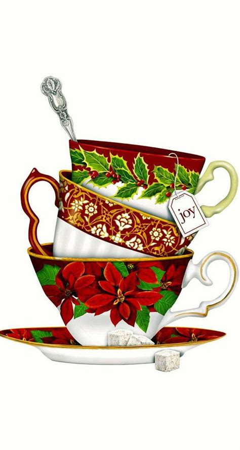 Christmas Tea Party Christmas Napkins Christmas Poinsettia All