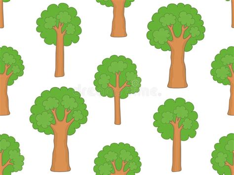 Seamless Pattern With Trees Stock Vector Illustration Of Design