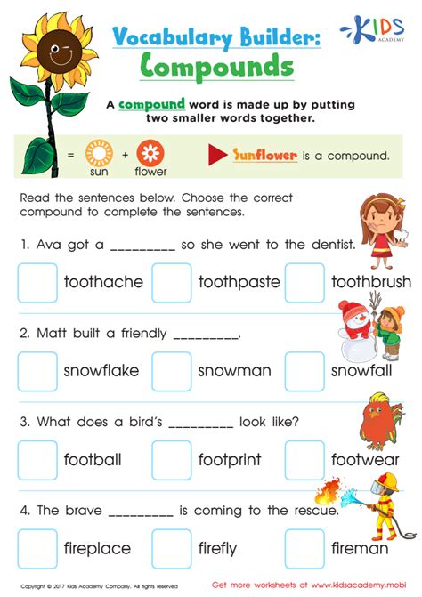 Compound Words Worksheet Free Printable Pdf For Kids