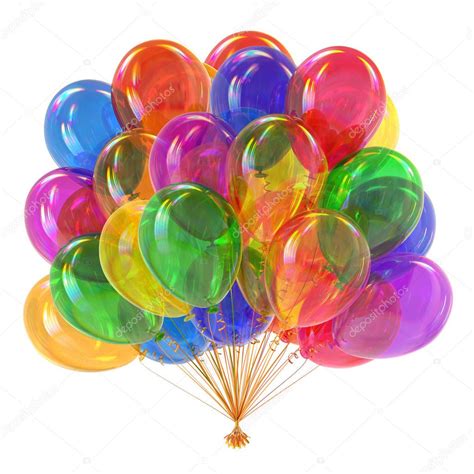 Colorful Helium Balloons Bunch Party Decoration Multicolor — Stock