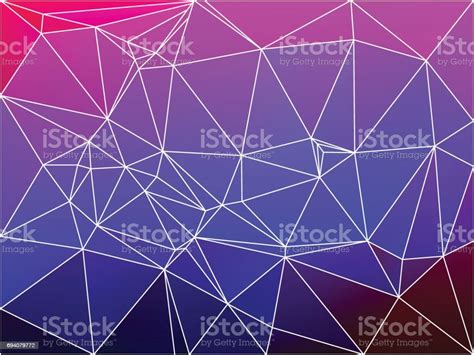 Pink Purple Blue Geometric Background With Mesh Stock Illustration