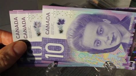 New Canada 10 Dollar Purple Plastic Money Youtube